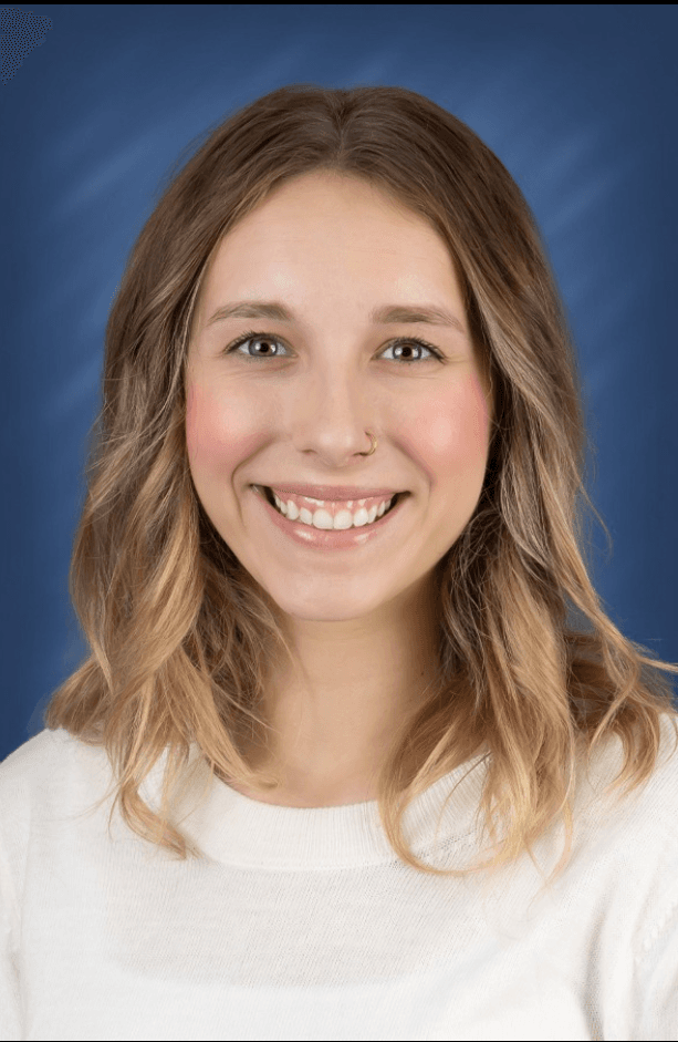 a close-up of a woman smiling