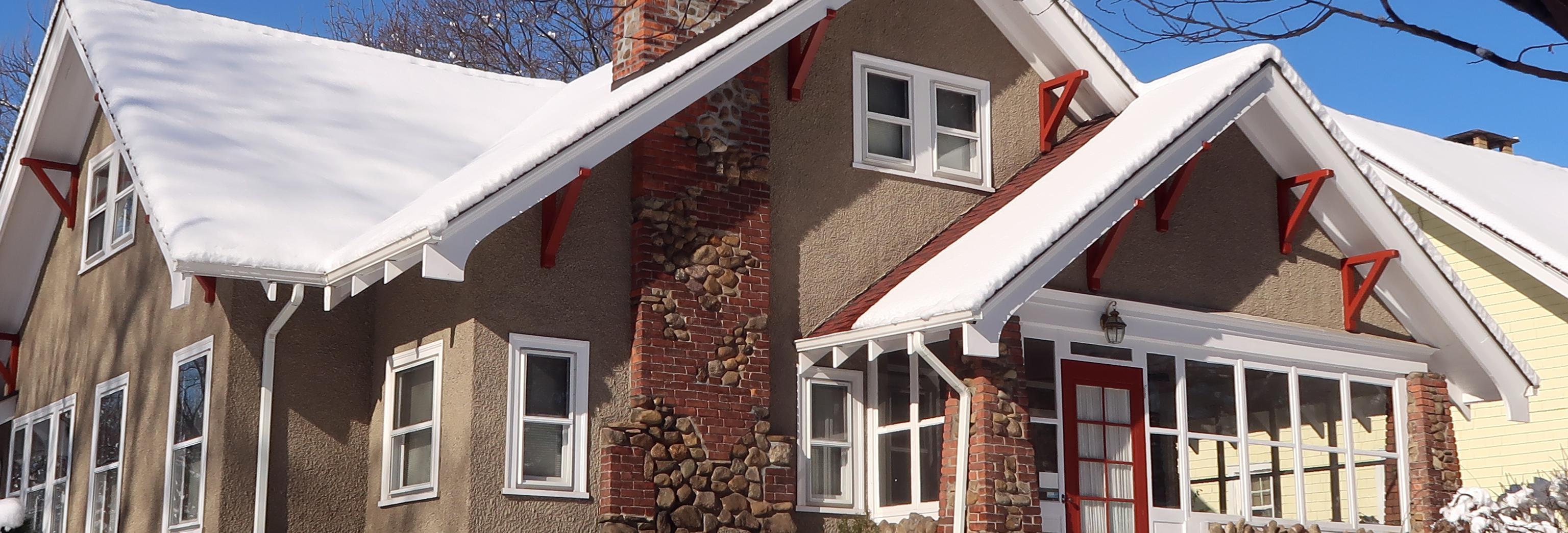 a home with snow on it